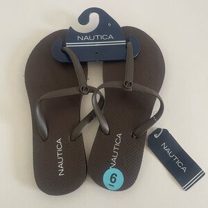 Nautica Brown Sandals Classic Thong Design size6
